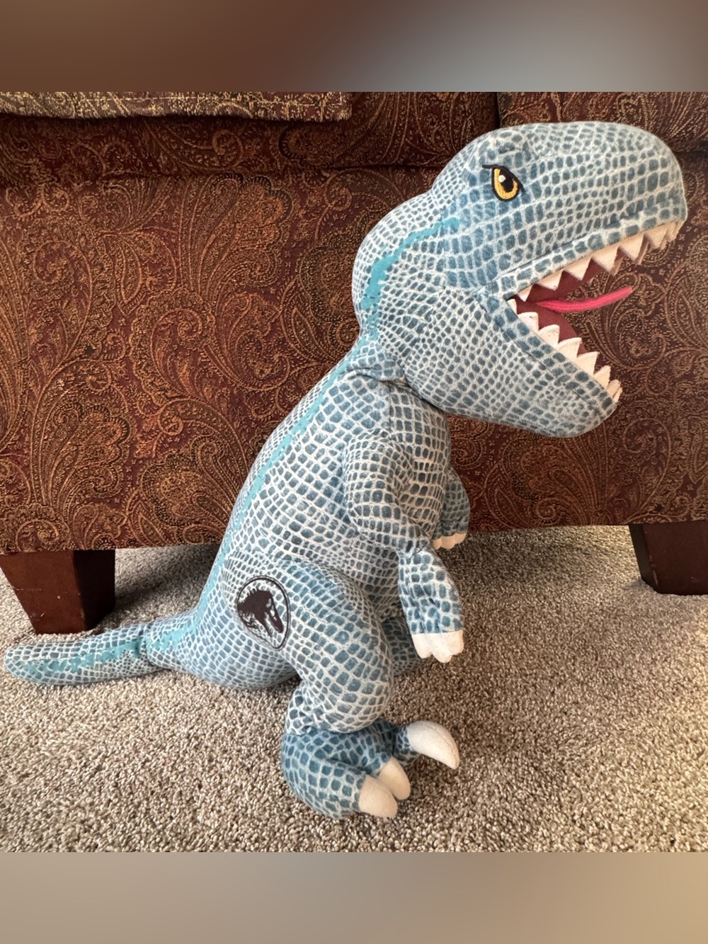 Universal Studios Jurassic World Blue T Rex Velociraptor Dinosaur Plush 18"